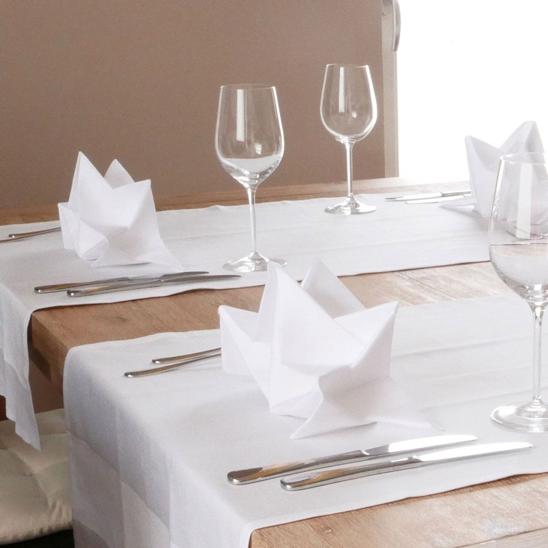 Zollner 063 Damask Fabric Napkins Cotton 2 Sizes Atlas Edge,