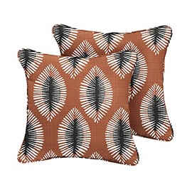 Sorra Home Hayden Outdoor/Indoor Pillow Set, 20 x 20 x 6, Brown 2 Count