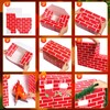 Fullhawl 34 Pcs 3D Artificial Red Brick Cardboard Fireplace 39