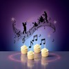 36pcs Musical Notes Cupcake Toppers，Black Glitter Note Cupcake Picks For
