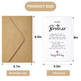 AIQIUQIU Birthday Card for Brother, Funny Birthday Greeting Card for Boy/Men, Perfect Happy Birthday Gifts for Him- Blank Inside