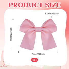 CHGCRAFT 16 Pcs Satin Ribbon Bows Pink Satin Bowknot Satin Hair Bow for Cloth Hair Decoration Wedding Party Craft Supply Ornament Accessories