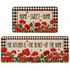 Baccessor Spring Summer Kitchen Rug Mats Set of 2,Geranium Bee