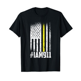 911 American Flag Dispatch-er USA Thin Gold Line Operator T-Shirt