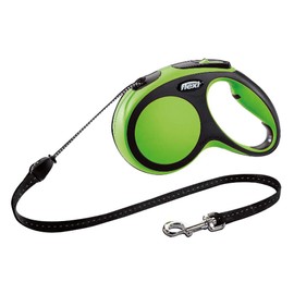 Flexi Comfort Cord Black & Green Small 5m Retractable Dog Leash/Lead for dogs up to 12kgs/26lbs