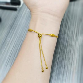 ARICHDUDE Charms Bracelet for Women Men 3mm Snake Chain Bracelet Birthday Christmas DIY Jewelry Gift Adjustable Size(gold)