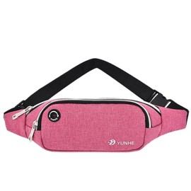 YUNHE Unisex Bumbag Waist Fanny Pack Running Belt Zipper Pockets Adjustable Belt for Outdoors Workout Hiking Waist Packs (B1905#-2)