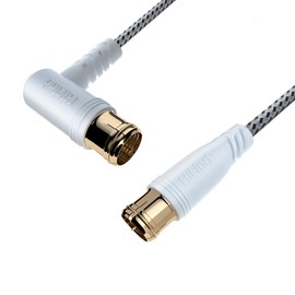 HiFind Ultra Thin Antenna Cable, 6.6 ft (2 m), OFC Oxygen Free Pure Copper, Antenna Wire, L-Type, 2.5C Television Antenna Coaxial Cable for 2.5C Televisions, Compatible with Satellite Broadcasting,