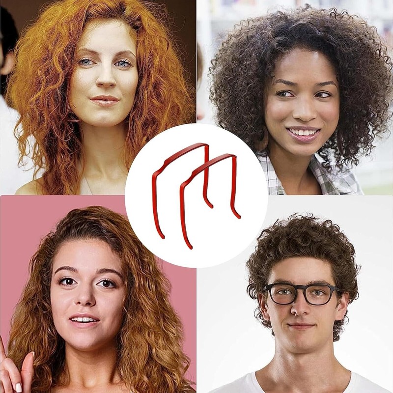 Yuliana 2Pcs Square Headbands for Curly Thick Hair, Red