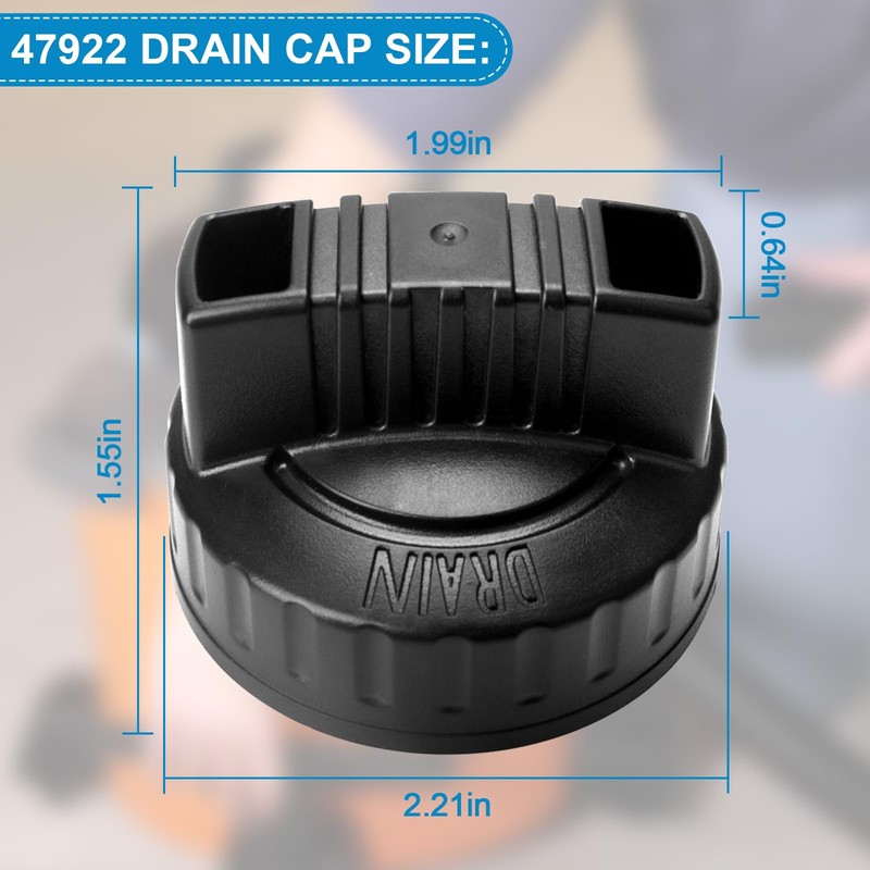 47922 Vacuum Drain Cap for Ridgid Shop Vac Vacuums Cleaner