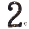 House Address Number, 5.5 Inch, Solid Cast Iron Metal Door