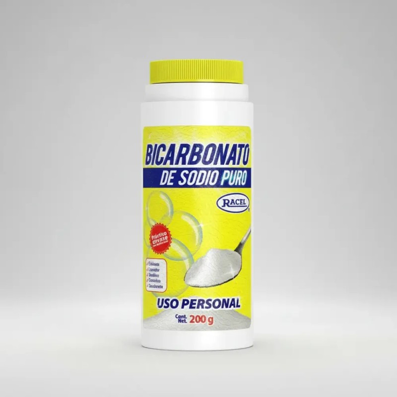 Bicarbonato De Sodio Puro Racel 200g Envase Con Dosificador