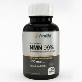 Resveratrol Puro con Beta Nicotinamida Mononucleotida 99% | Suplemento Alimenticio con NMN y Lecitina de Girasol | 60 Cápsulas - 900 mg Cada Una | Cáp