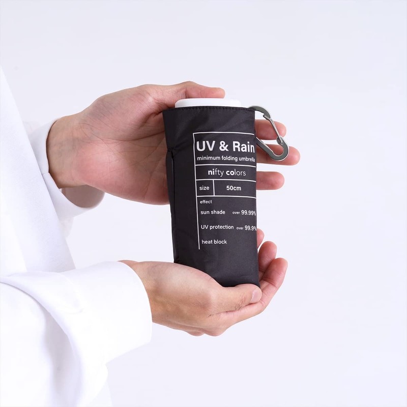 Nifty Colors 2386BK Folding Umbrella, 6 Tiers Minimal, Mini, Blackout