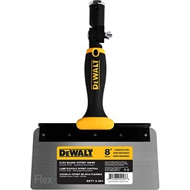 DEWALT 8" Offset Knife, 0.5mm Stainless Steel FLEX Blade | Soft-Grip Handle | DXTT-2-381