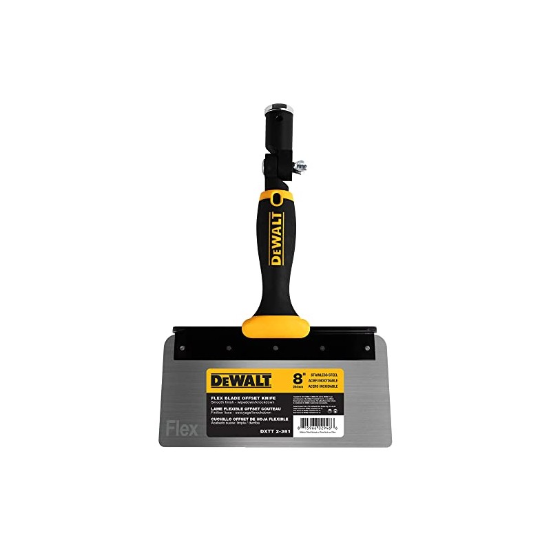 DEWALT 8" Offset Knife, 0.5mm Stainless Steel FLEX Blade |
