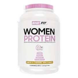 BHP- SHE FIT- Women Protein|3lbs| caramel macchiato 36 serv 23g proteina por scoop suero de leche, bcaas, colágeno baja en carbos