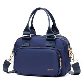 OPXTO Bolsos de hombro de nailon para mujer, impermeables, multiligeros, bolsillos y bolsas cruzadas., Azul, 10.43" x 4.33"x 7.68"