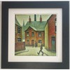 Greetingles Lowry-Style 12"/31cm Square Framed Print. Beautiful Black Ash Frame