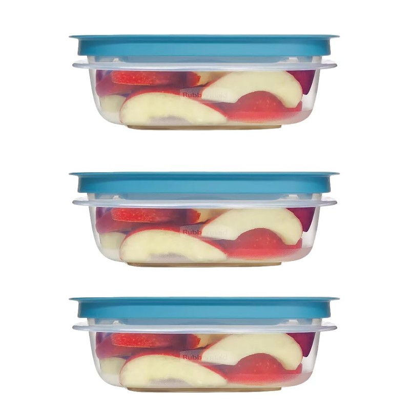 Rubber maid Storage Containers, Easy Find Lids, Teal, 3 cup,