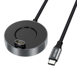 AGVEE Type-C(1.5ft) Aluminium Alloy Charger Dock Data Sync Charging Station Compatible with Garmin Watches Vivoactive 3 4, Fenix 8 7 6 5, Forerunner, Instinct, Venu, Tactix, D2, Quatix, Dark Gray