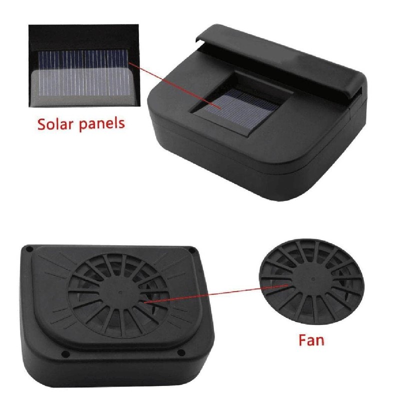 Exhaust Fan, Riloer 1W Portable Car Solar Vent Fan for
