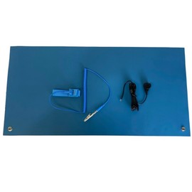CHIP QUIK CQ-ESD-MAT-1x2 1 x 2 Foot ESD Mat 2mm/0.079" Thick, Light Blue, 2 Buttons, Wrist Strap, Ground Cord