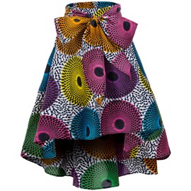 SHENBOLEN Women African Traditional Costume Flower Print Casual Dashiki Skirt (Medium,F)