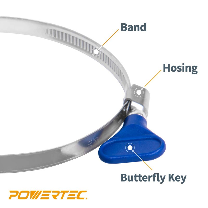 POWERTEC 70120 4 Inch Key Hose Clamp, Thumb Screw Key