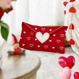 RABUSOFA Valentine Pillow Covers 12x20,Red Valentine Day Pillows Decorative Heart Throw Pillows,Outdoor Valentines Lumbar Pillows Cases Decoration for Sofa Couch (3-12) (12"x20")
