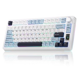 AULA S75 PRO Wireless Mechanical Keyboard with Screen&Knob, 75% Hot Swappable Gaming Keyboard with Pre-lubed Switches, RGB Backlit, PBT Keycaps Creamy Sounding Pc Gaming Keyboards