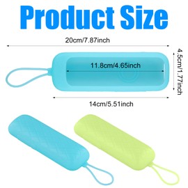 2pcs Silicone Replacement Remote Control Case, Soft Remote Control Protective Sleeve Holder with Lanyard Strap Protective Cover for Remote Compatible with Roku TV for Home Office Use (Green, Blue)