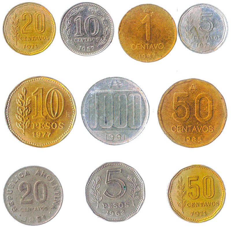Argentina 10 Mixed Coins | Centavos | Pesos | Australes