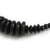Avalaya Black Button and Round Wood Bead Wire Necklace/ 46cm