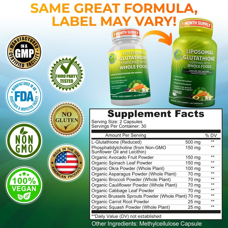 SUPPLEMENTS STUDIO SUPPLEMENTS STUDIO Liposomal Glutathione 500mg Supplement - Bundle