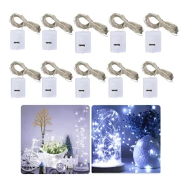 Cadena De Luces De Hadas Con3pilas 10pcs*2m Luces De Navidad Luces Blanco