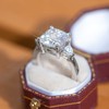 AINUOSHI 5.5 Carats Cushion Cut 925 Sterling Silver Sona Diamond