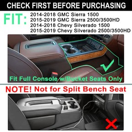 PIMCAR Center Console Organizer Tray for 2014-2018 Chevy Silverado GMC Sierra 1500 & 2015-2019 2500HD/3500HD Models - Custom Fit Storage Insert Accessories