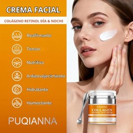 Retinol Colágeno Hidratante Facial Crema Facial con Retinol – Crema facial antienvejecimiento para mujeres con 7% de ácido hialurónico, vitaminas A B 