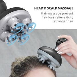 COMFIER Electric Scalp Massager, Waterproof Head Massager with Mutlti-Modes Vibration, Handheld Portable Head Scratcher for Hair Growth, Dog Cat Massager for Deep Clean and Stress Relax, Gifts