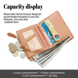 Women's Small RFID Protection, Small and Short Format Purse, Women's PU Leather, Flowers Purse, Small, Many Compartments for Girls, blue, Modern