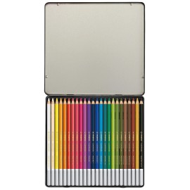 STABILO CarbOthello Metal Box of 24 Colours - Chalk-Pastel Coloured Pencil