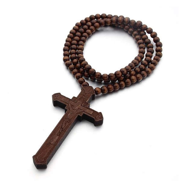 WUSJCOF Wooden Saint Benedict Rosary Catholic Rosary Handmade from Jerusalem
