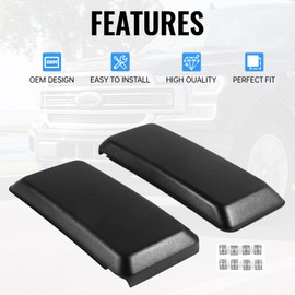 2Pcs Front Bumper Guards Pads Inserts Caps End Covers Compatible with Ford F-150 2018 2019 2020 Left Right Side Bumper Cover Trim Accessories Replacement for JL3Z-17E810-AB JL3Z-17E810-AA Matte Black