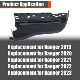 labwork Black Rear Bumper End Caps Right Passenger Side Bumper Face Bars Replacement for Ranger 2019-2023 without Park Assist Sensors Hole