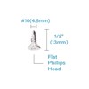 #10 x 1/2" Stainless Flat Head Phillips Self Drilling Screws