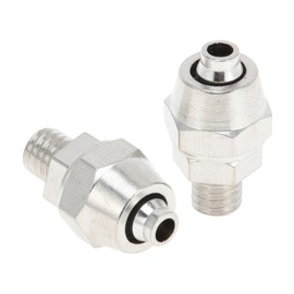 INFINAUTO Push to Connect Air Fittings 1/4" Male Thread Air Line Quick Connector Nickel-Plated Copper M6 2 Pcs Silver Tone