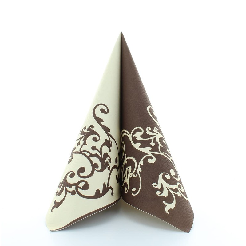 Napkins Pomp Cream Mocha Table Decoration Wedding Decoration Napkins Folded