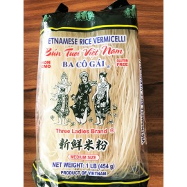 Three Ladies 3 (packs) Three Ladie Rice Stick , Rice Vermicelli , Rice Noodle (Bun Ba Co Gai)