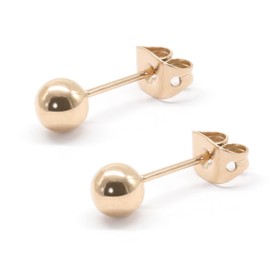 Titanium Women Stud Earrings Hypoallergenic Earrings for Men Earring 5mm Rose Gold Round Ball Earrings for Sensitive Ears(5mm, Rose Gold 1)